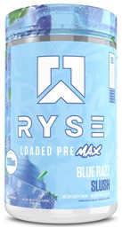 Ryse Loaded Pre Max Pre Workout Powder - Blue Razz Slush - 300mg Dual-Phase Caffeine for Sustained Energy for Men & Women - L-Citrulline, PeptiPump & Alpha-GPC for Power, Pumps & Focus - 25 Servings