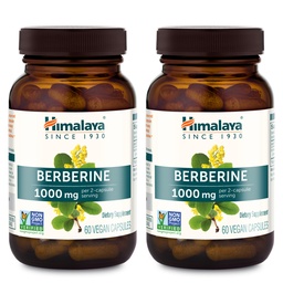 Himalaya Berberine - Herbal Supplement for Supporting Normal Metabolism, Immune, and Digestive Health - Vegan, Gluten Free, 500 mg, 60 Vegetarian Capsules 2 Pack
