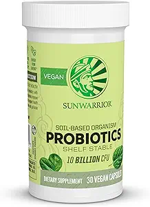 Sunwarrior Probiotics Soil-basierte Vegan Kapseln | 10 Milliarden CFU für Verdauung Soy Kostenlose Gluten Kostenlose Dairy Kostenlose | 30 CT