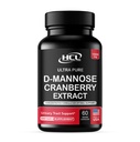 HCL HERBAL CODE LABS D-Mannose mit Cranberry Extrakt Kapseln 1500mg – High Potency USP Grade D-Mannose Supplement mit Ganzem Obst Cranberry Powder – Urinary Tract Support – Non-GMO 60 Kapseln