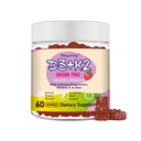 Vitamin D3 K2 Gummies,Vitamin D3 10000 IU with K2 200mcg,VitaminC,Calcium,Magnesium,Zinc,Support for Bones,Joints,Muscles,Nerves,and Immune System (60, Strawberry,Sugar-Free)