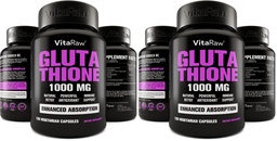 VitaRaw 1000mg Glutathione for Immune Support - 100mg Absorption Complex - Reduced Liposomal Glutathione Supplement with Alpha Lipoic Acid - Brain Booster, Glowing Skin, Liver Support (Pack of 2)