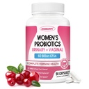 ZEBORA Probiotics for Women, Vaginal Probiotic with Cranberry, Organic Prebiotics, D-Mannose, & Vitamin C - Support Urinary Tract Health, Vaginal pH, & Gut Health - Gluten Free, 90 Vegan Capsules