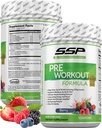 SSP Pre Workout Powder for Men & Women - High BCAA & Electrolytes Energy Drink for Performace & Focus - BSCG Standard Fitness & Endurance Supplement - Berry Flavored Pre-Workout Formula Nutrition