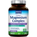 Innate Vitality 12-in-1 Magnesium Complex, 500 mg Elemental Mag, with Magnesium Glycinate Malate Taurate Aspartate & More, Non-GMO, for Nerves, Sleep, Heart, Energy, 120 Veg Caps