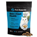 Cat Skin & Coat Supplement Crunchy Creamy Chews - Salmon Oil for Cats Omega 3 Itchy Dry Skin Relief - Feline Shedding Control - Biotin Vitamins for Indoor Cats Shiny Soft Coat (30-Day Supply)