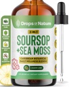 Soursop mit Sea Moss Liquid Supplement – Mehr Konzentriertes Than Sea Moss Gel – leicht mit Getränken mischen – Soursop Bitters Flüssigkeitstropfen für Hydration und Immununterstützung (Lemon Lime, 60mL)