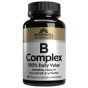 Windmühle Natürliche Vitamine B Complex (100% täglicher Wert), Steigerung der Energieproduktion und Förderung des Stoffwechsels, 100 Tabletten, 100 Portionen