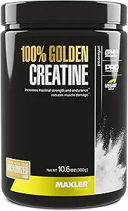 Maxler 100% Golden Creatine - Micronized Creatine Monohydrate Pulver - Muskelaufbau Ergänzungen - Pre/Post Workout Vegan Supplement - Glutenfrei Unflavored Creatine Powder - 300 g