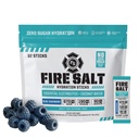 Fire Science Fire Salt Hydration Sticks, Electrolytes & Coconut Water, Hydration Drink Mix with Magnesium, Potassium & Sodium, Zero Sugar, Single Serve On the Go Packs, Blue Raspberry Flavor, 32 Count