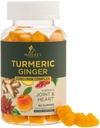 Kurkuma Ergänzung Gummi - 95% Curcuminoide mit Kurkuma & Ginger, Schwarzer Pfeffer für beste Absorption, Nature's Vegan Joint Support, Non-GMO, Gluten Free, Tasty Peach Flavor - 60 Gummis