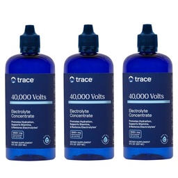 Trace Minerals 40.000 Volt - Konzentrat-Ergänzungstropfen für Elektrolyt-Unterstützung - Unterstützung Muskel-Gesundheit & Vitalität - Workout-Getränk zur Hydration - 8 fl oz (Pack mit 3) (144 Portionen)