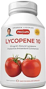 ANDREW MOINSMAN Lycopène 10 mg - 180 Softgels - Caroténoïde anti-oxydant protecteur. Aide à protéger les tissus contre les dommages radiques, soutient le sein, la prostate, le système cardiovasculaire. Aucun additif