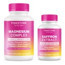 Pink Stork Magnesium Complex & Saffron Wellness Bundle for Women with Stress Support, Mood Balance, Relaxation & Calm