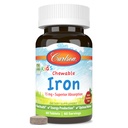 Carlson - Kid's Chewable Iron, 15 mg, Überlegene Absorption, Blutgesundheit, Energieproduktion & Optimale Wellness, Natürliche Erdbeer-Flamvor, 60 Tabletten