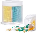 Extra große Ergänzung Organizer mit 4 Komponenten einfache offene Pillenspender Monatliche Medizin Vitamine Organizer Aufbewahrung Pillen Flaschen,Transparent