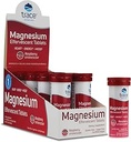 Trace Minerals Magnesium Effervescent - Healthy Heart & Energy Support Supplement - Natürliche Magnesium-Ergänzung für gesunden Schlaf - Glutenfreies Gesundheits-Ergänzung - Raspberry, 8 Tubes (80 Portionen)