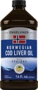 Piping Rock Cod Liver Oil Liquid | 16 fl oz | with EPA and DHA | Engelvaer Norwegian | Lemon Flavor | Non GMO, Gluten Free Supplement