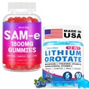 1800MG SAM-e Gummies + Lithium Orotate Gummies Bundle | Brain, Mood & Tension Support for Adults