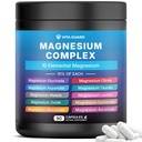 Vita Guard Magnesium Complex 1480mg – 10-in-1 with Glycinate, Citrate, Malate & More – High Absorption – Sleep, Muscle, Nerve & Heart Support – 90 Vegan Capsules – Non-GMO, Gluten-Free, No Sugar