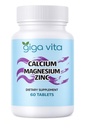 Calcium Magnesium Zinc Supplement – Bone & Immune Support – 400mg Calcium, 100mg Magnesium, 15mg Zinc – 60 Tablets