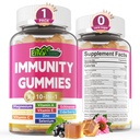 10 in 1 Immununterstützungsergänzungsgummis, w/Echinacea, Elderberry Vitamin C und Zink, Selen, Vitamin D3 5000IU, Magnesium, Tägliche Immun Booster Multivitamin, für Antioxidante Knochenenergie, 1 Packung