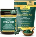 Biogenesis Bio-Active Vitality Stack | BioDynamic Cracked Cell Chlorella + Organic SuperGreens Complex | Australian Grown High-Absorption Duo | Potent Clean Energy, Detox & Gut Health