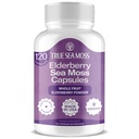 TrueSeaMoss Irish Sea Moss Capsules - 120 Elderberry Capsules (1600mg) - Prebiotic Superfood - Boosts Das Immun- und Verdauungssystem - Gesunde Haut, Keto Detox, Gut, Gemeinsame Unterstützung