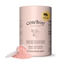 COWBOY - The Exclusive 1st Milking, Whole, Grass Fed Colostrum Supplement for Full Body Health - Bovine Colostrum Powder Packed w/Bioactive Nutrients - Sugar Free (Strawberry, 30 Servings)