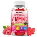 Liposomal Vitamin C 1000mg Gummies for Adults, Vitamin C Chewable with Iron, Zinc & Elderberry for Immune Support & Energy, Sugar Free, RaspberryFlavor, 60 Count