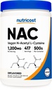 Nutricost N-acétyl L-Cysteine (NAC) Poudre de 500 grammes - NAC végétalien, non-OGM, sans gluten