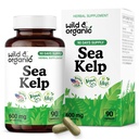 Wild & Organic Sea Kelp Supplement Capsules 600 mg - Immune & Overall Support - Sea Kelp Iodine for Men & Women - Ocean Seaweed Supplement - Vegan, No Fillers, Non-GMO - 90 Count