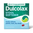 Dulcolax Stool Softener Laxative Liquid Gel Capsules, Gentle Constipation Relief for Hard, Dry Stools, Docusate Sodium 100 mg, 50 Count