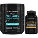 Vital Vitamins Multi-Collagen Powder 30 Servings + Astaxanthin 60 ct