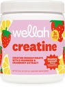 Wellah Creatina per le donne - Creatina Monoidrato con Dandelion & estratto di mirtillo (50 Serve, Limonata di fragole)