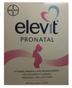Elevit Pronatal Vitamins + Minerals + Microelements for Before During & After Pregnancy, 100 Tablets