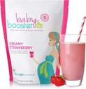 Baby Booster Schwangerschaft Protein Pulver Vitamin Supplement Shake - OB/GYN Approved Prenatal & Postnatal Lactation Use - Morning Sickness Relief mit Vegan DHA und Methyl Folate - Creamy Strawberry, 1 lb