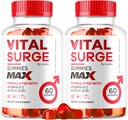 (2 Pack) Vital Surge - Vital Surge for Men, Max Maximum Strength 1050 MG, VitalSurge Supplement Support Gummy Advanced Formula, Premium Vitamin Gomitas (120 Gummies)