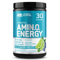 Optimum Nutrition Amino Energy - Pre Workout mit grünem Tee, BCAA, Aminosäuren, Keto Friendly, Green Coffee Extract, Energy Powder - Blueberry Mojito, 30 Portionen (Packaging May Vary)