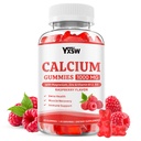Calcium Gummies 1000mg with Vitamin D3 K2 & B12 Complex, High Absorption Potassium, Calcium Magnesium Zinc Supplement for Bone, Muscle, Mood and Immunity Support, Raspberry Flavor, 60 Count