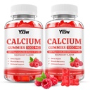 Calcium Gummies 1000mg with Vitamin D3 K2 & B12 Complex, High Absorption Potassium, Calcium Magnesium Zinc Supplement for Bone, Muscle, Mood and Immunity Support, Raspberry Flavor, 120 Count