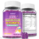Magnesium Glycinate Gummies For kids - Sugar Free Magnesium Bisglycinate Supplement 200mg with L-theanine, Chamomile, Calcium, B6, D3 & Zinc - for Natural Zzz & Overall Health - Melatonin Free, 1 Pack