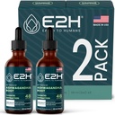 E2H Ashwagandha Liquid Drops - All-Natural Ashwagandha Supplement for Stress Relief and Mood Enhancer- Organic Ashwagandha Root Extract Effective Cortisol Manager | Non-GMO, Vegan (2 Bottles)
