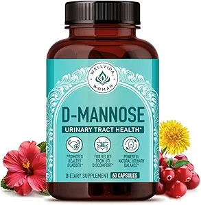 Natürliche D Mannose 1000mg Kapseln | Antioxidant-Rich Cranberry Ergänzung mit Hibiscus & Dandelion | 4-in-1 DMannose Pillen für Urinary Tract Gesundheit für Frauen | Klare UTI Unterstützung | 30-Tag Versorgung