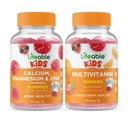 Lebensfähiges Calcium Magnesium & Zink Kinder + Multivitamin Kinder, Gummie Bundle - Große Verkostung, Vitamin-Ergänzung, Glutenfrei, GMO frei, Kaugummi