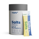 SUPPLY6 Salts - 1070mg Electrolytes with Magnesium | 3X Hydration, Zero Sugar | Superior Absorption with Added Fiber & Zinc for Gut Health | Vegan, Keto-Friendly | 18 Servings, Lime and Blue Raspberry