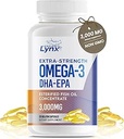 Omega 3 Fischöl Kapseln [3000mg] Omega 3 Ergänzung DHA Ergänzung | Omega3 Fischöl Pillen | für Herzgesundheit, Immunsystem, Gelenke, Haut, & Gehirn Gesundheit, Gluten-frei und BURPLESS