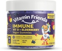 Vitamin Friends - Elderberry, Vitamin C Gummis - Vegan Immunsystem Booster Blended Supplements - Gesundheitsunterstützung w/ Zink Citrat & Vitamin D - Fortgeschrittene Immununterstützung - 30 Tage Versorgung – 1 Packung