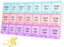 Große wöchentliche Pille Organizer 3 Mal am Tag,Travel Pillen Cases,Moisture-Proof 7 Tage Pille Contaner,Medicine Pill Organizer, Tragbar für Pillen Vitamin Fish Oil Supplements