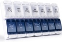 MERICARGO Am Pm Pill Organizer 7 Tage, 2 Mal pro Tag Große wöchentliche Pille Box, Push-Taste Tägliche Pille Fall für Vitamin, Fischöl, Nahrungsergänzungsmittel